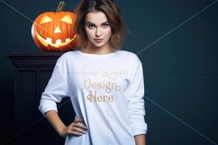 Halloween T-Shirt Mockup Women, White T-Shirt Mockup, d24 Product Image 2
