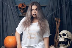 Halloween T-Shirt Mockup Women, White T-Shirt Mockup, d25 Product Image 2