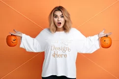 Halloween T-Shirt Mockup Women, White T-Shirt Mockup, d27 Product Image 2