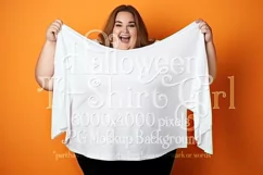 Halloween T-Shirt Mockup Women, White T-Shirt Mockup, d29 Product Image 1