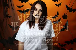 Halloween T-Shirt Mockup Women, White T-Shirt Mockup, d31 Product Image 1