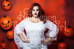 Halloween T-Shirt Mockup Women, White T-Shirt Mockup, d32 Product Image 1