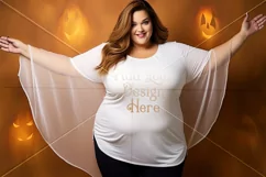 Halloween T-Shirt Mockup Women, White T-Shirt Mockup, d33 Product Image 2
