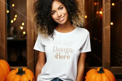 Halloween T-Shirt Mockup Women, White T-Shirt Mockup, d35 Product Image 2