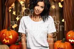 Halloween T-Shirt Mockup Women, White T-Shirt Mockup, d39 Product Image 1