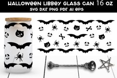 Halloween Libbey Glass Can SVG. Pumpkin Glass Can Wrap SVG. Product Image 1