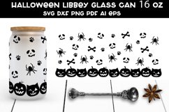 Halloween Libbey Glass Can SVG. Pumpkin Glass Can Wrap SVG. Product Image 1