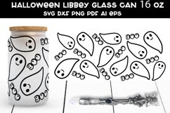 Halloween Libbey Glass Can SVG. Ghost Glass Can Wrap SVG. Product Image 1