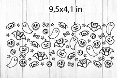 Halloween Libbey Glass Can SVG. Pumpkin Glass Can Wrap SVG. Product Image 2