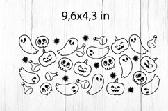 Halloween Libbey Glass Can SVG. Ghost Glass Can Wrap SVG. Product Image 2
