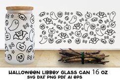 Halloween Libbey Glass Can SVG. Pumpkin Glass Can Wrap SVG. Product Image 1