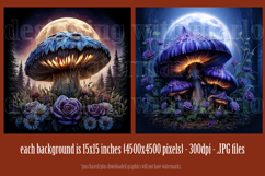 Halloween Backgrounds, Halloween Glowing Mushrooms, s1 Product Image 2