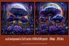 Halloween Backgrounds, Halloween Glowing Mushrooms, s1 Product Image 3