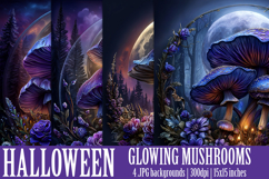 Halloween Backgrounds, Halloween Glowing Mushrooms, s2 Product Image 1