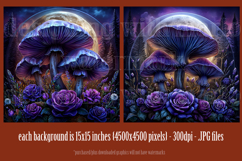 Halloween Backgrounds, Halloween Glowing Mushrooms, s2 Product Image 2