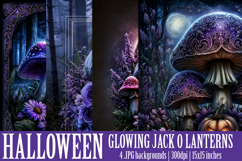 Halloween Backgrounds, Halloween Glowing Jack o Lanterns, s1 Product Image 1