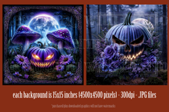 Halloween Backgrounds, Halloween Glowing Jack o Lanterns, s1 Product Image 2