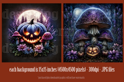 Halloween Backgrounds, Halloween Glowing Jack o Lanterns, s1 Product Image 3