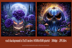 Halloween Backgrounds, Halloween Glowing Jack o Lanterns, s3 Product Image 2