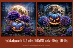 Halloween Backgrounds, Halloween Glowing Jack o Lanterns, s3 Product Image 3