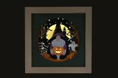 Halloween Gnome 3D Shadow Box SVG Layered Paper Cut Template Product Image 2