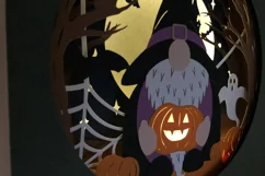 Halloween Gnome 3D Shadow Box SVG Layered Paper Cut Template Product Image 10