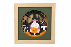 Halloween Gnome 3D Shadow Box SVG Layered Paper Cut Template Product Image 1