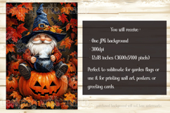 Halloween Gnome Garden Flag, Cauldron, Jack o Lantern, d1 Product Image 2