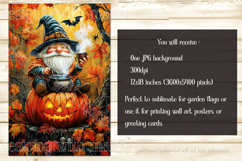Halloween Gnome Garden Flag, Cauldron, Jack o Lantern, d4 Product Image 2