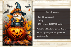 Halloween Gnome Garden Flag, Cauldron, Jack o Lantern, d5 Product Image 2