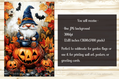 Halloween Gnome Garden Flag, Cauldron, Jack o Lantern, d8 Product Image 2