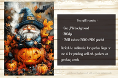 Halloween Gnome Garden Flag, Cauldron, Jack o Lantern, d9 Product Image 2