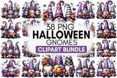 Halloween gnome clipart, Halloween sublimation clipart set Product Image 1