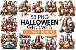 Halloween Gnome And Pumpkin Sublimation - Clipart PNG Bundle Product Image 1
