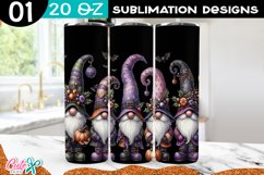 Halloween Gnome Tumbler 20 Oz Wrap Sublimation PNG