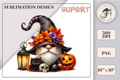 Discover a cozy Halloween gnome watercolor clipart perfect for autumn designs. Ideal for scrapbooking, greeting cards, and festive decorations. Add a touch of mystery to your creative projects!