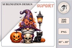 Discover a cozy Halloween gnome watercolor clipart perfect for autumn designs. Ideal for scrapbooking, greeting cards, and festive decorations. Add a touch of mystery to your creative projects!