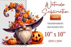 Discover a cozy Halloween gnome watercolor clipart perfect for autumn designs. Ideal for scrapbooking, greeting cards, and festive decorations. Add a touch of mystery to your creative projects!