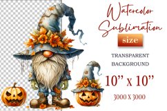 Discover a cozy Halloween gnome watercolor clipart perfect for autumn designs. Ideal for scrapbooking, greeting cards, and festive decorations. Add a touch of mystery to your creative projects!