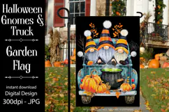 Halloween Gnome Garden Flag, Gnomes in Pickup Truck, d1 Product Image 1
