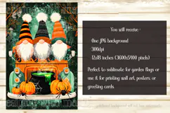 Halloween Gnome Garden Flag, Gnomes in Pickup Truck, d10 Product Image 2