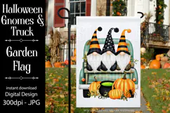 Halloween Gnome Garden Flag, Gnomes in Pickup Truck, d11 Product Image 1