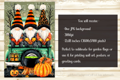 Halloween Gnome Garden Flag, Gnomes in Pickup Truck, d14 Product Image 2