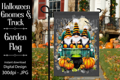 Halloween Gnome Garden Flag, Gnomes in Pickup Truck, d2 Product Image 1