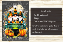 Halloween Gnome Garden Flag, Gnomes in Pickup Truck, d2 Product Image 2