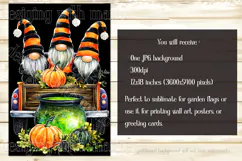 Halloween Gnome Garden Flag, Gnomes in Pickup Truck, d3 Product Image 2