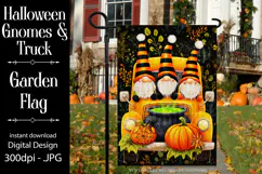 Halloween Gnome Garden Flag, Gnomes in Pickup Truck, d4 Product Image 1