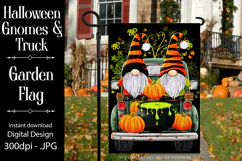 Halloween Gnome Garden Flag, Gnomes in Pickup Truck, d5 Product Image 1