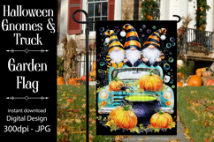 Halloween Gnome Garden Flag, Gnomes in Pickup Truck, d6 Product Image 1