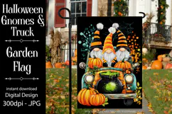 Halloween Gnome Garden Flag, Gnomes in Pickup Truck, d7 Product Image 1